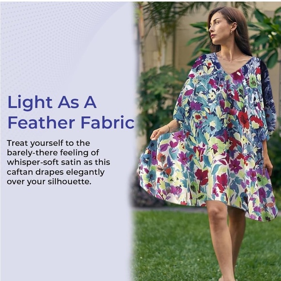 Winlar Dresses & Skirts - Winlar NWOT Colorful Loose Satin Like Caftan One Size XXS - 4X.